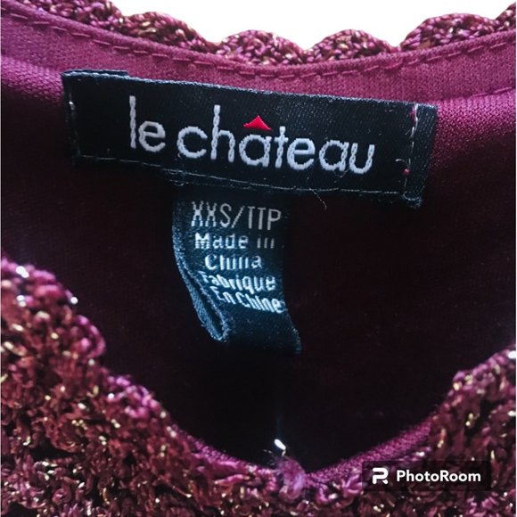Fancy Knit Burgundy Le Chateau Top - Picture 4 of 6